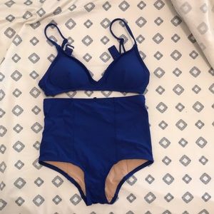 J. Crew. French Bikini & bottoms - royal blue